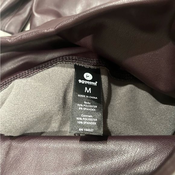NWT LEATHERETTE LEGGING - 90 DEGREE BY REFLEX Burgundy Dark Cherry M - Picture 6 of 6